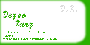dezso kurz business card